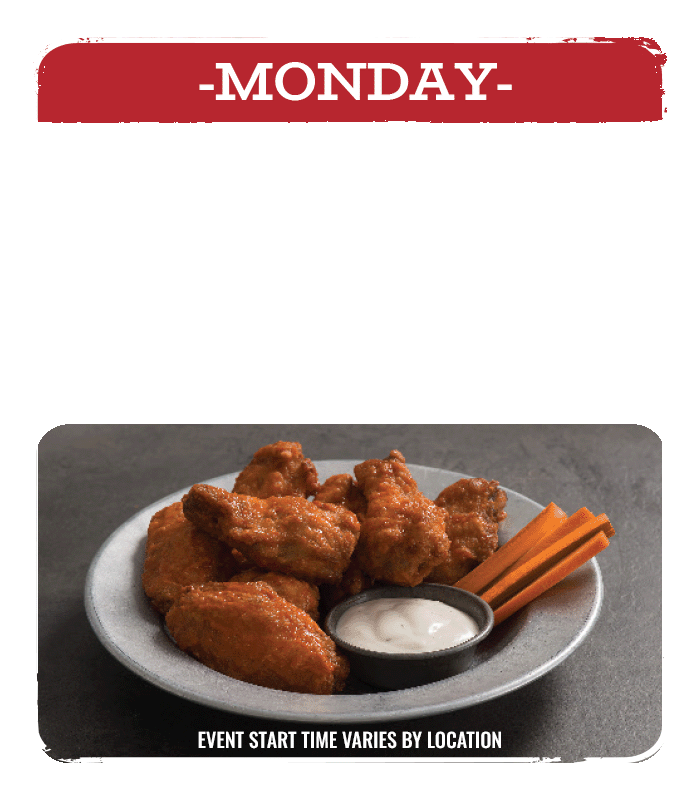 Monday Half Price Wings