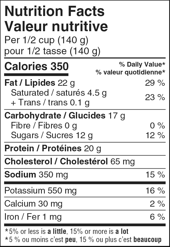 Nutrition facts