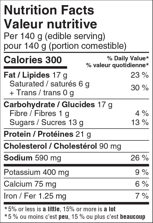 Nutrition facts