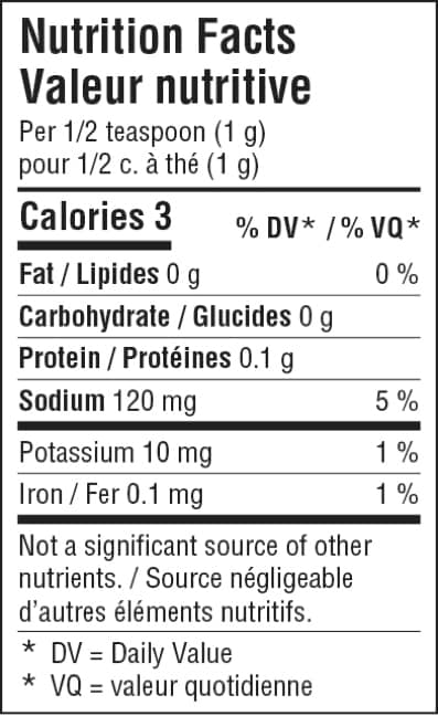 Nutrition facts